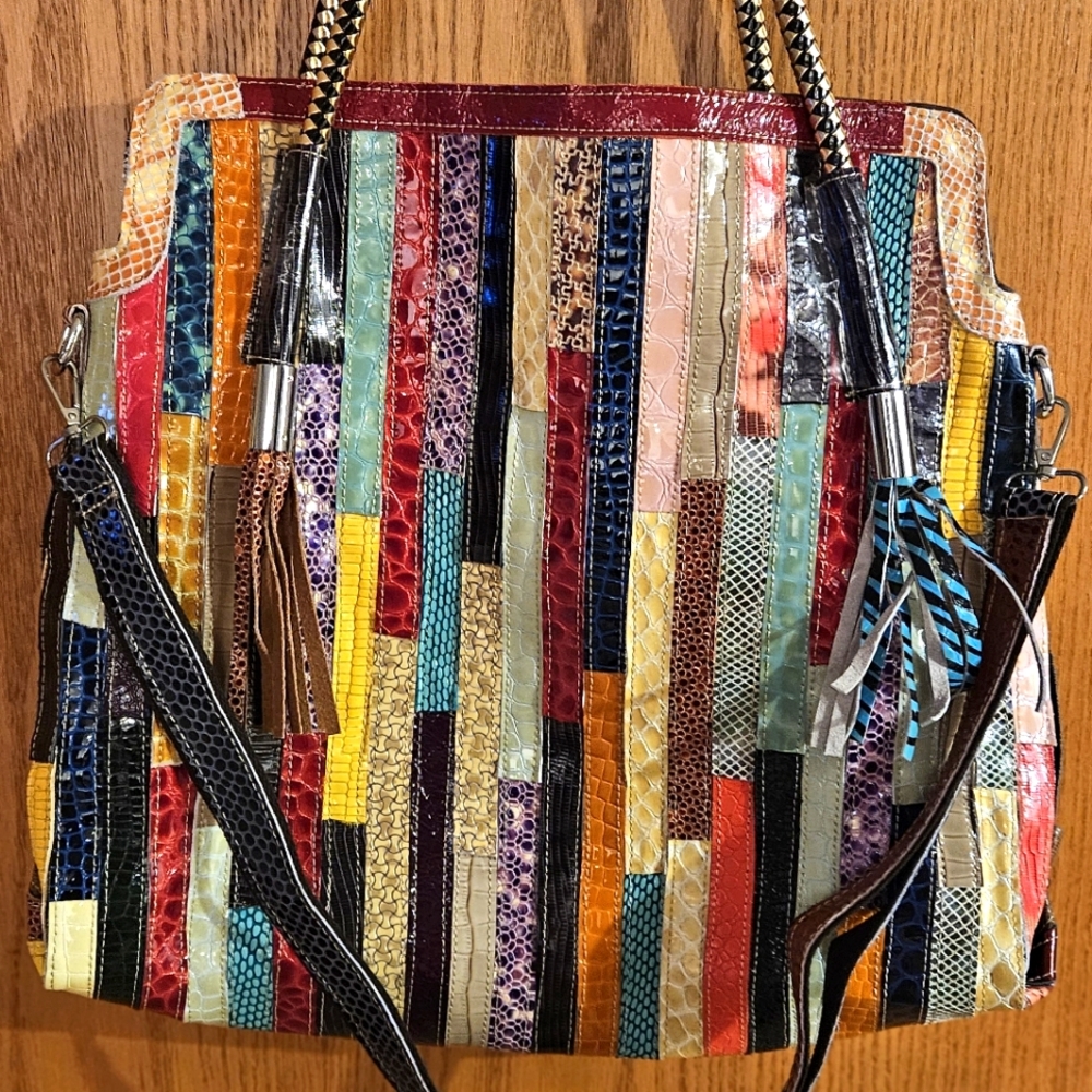 Large multi color purse